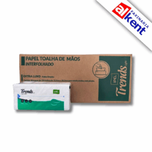 Papel Interfolhado TRENDS ELX 24gr FS Folha Simples 100% Celulose Ipel Indaial 22x20 - Embalagens com 1.000 ou 5.000 folhas