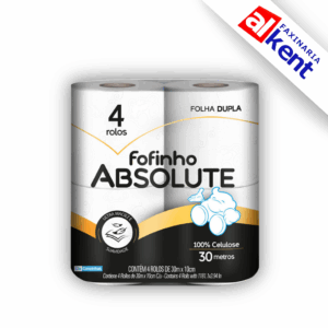 Papel Higiênico ABSOLUTE Fofinho FD Folha Dupla Pacote (4 rolos - 30m)