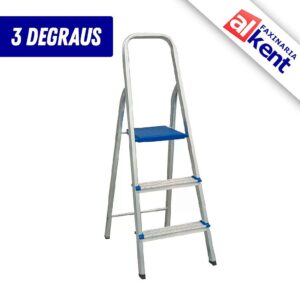 Escada em Alumínio com 3 Degraus Real Escadas - Suporta até 120kg