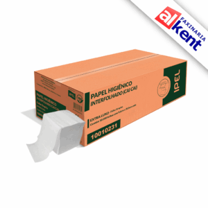 Papel Higiênico Interfolhado Cai-Cai FS Folhas Simples IPEL Indaial com 10.000 folhas