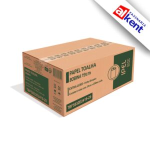 Papel Toalha Bobina Branco BASIC ELX IPEL Indaial IP19 FS Folha Simples 6x200m