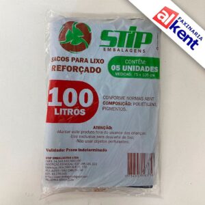 Saco de Lixo Preto 100L 75x105 (5 unidades)