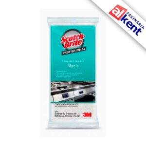 Fibra Macia de Limpeza Leve 3M Scotch Brite 110x225 com 02 unidades