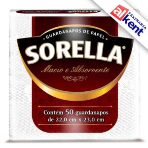 Guardanapo de Papel Sorella Folha Simples 22x23 com 50 unidades