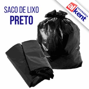 Saco de Lixo Preto Alkent Médio e Reforçado - Vários Tamanhos Disponíveis