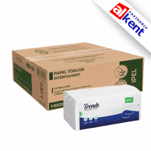 Papel Interfolhado TRENDS ELX 28gr FD Folha Dupla 100% Celulose Ipel Indaial 22x20 - Embalagens com 250 ou 5.000 folhas